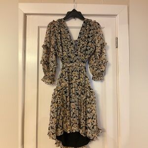 Anthropologie Textured Lace-Up Dress